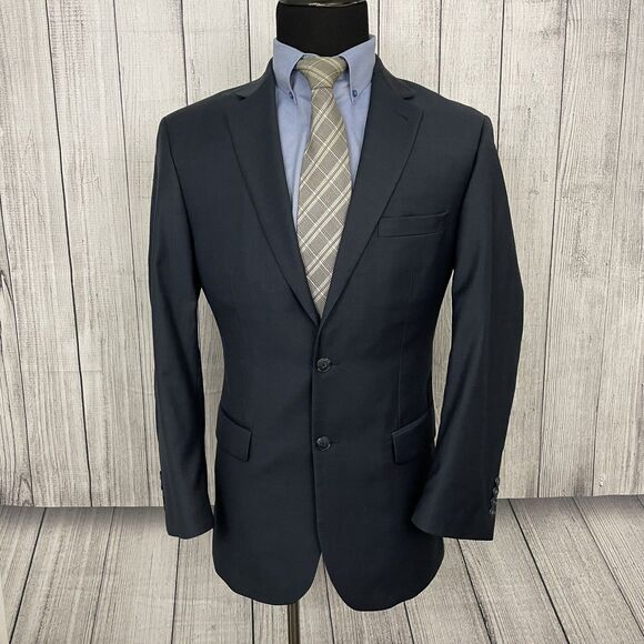 Jos. A. Bank 41L - W30 x L32 Blue 100% Wool 2-Button Single-Vent 2-Piece Suit - Picture 2 of 16